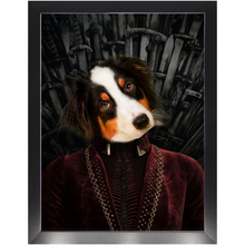 Load image into Gallery viewer, Dragon The Chain - Game of Thrones Inspired Custom Pet Portrait Framed Satin Paper Print