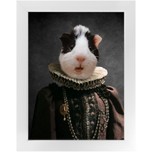 Load image into Gallery viewer, Queen O'Pharts - Royalty & Renaissance Inspired Custom Pet Portrait Framed Satin Paper Print