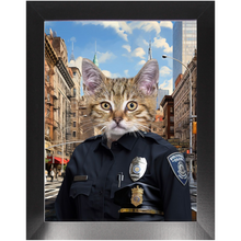 Load image into Gallery viewer, COP TO IT - Police Uniform Inspired Custom Pet Portrait Framed Satin Paper Print