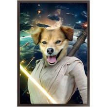 Load image into Gallery viewer, LIGHT REY IN SPACE - Rey Skywalker & Star Wars Inspired Custom Pet Portrait Framed Satin Paper Print