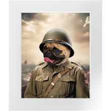 Load image into Gallery viewer, PRIVATE EARED - Military Inspired Custom Pet Portrait Framed Satin Paper Print