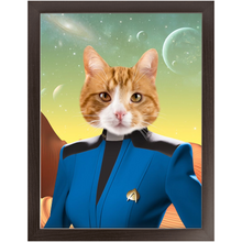 Load image into Gallery viewer, DOCTOR BONE CRUSHER - Star Trek Inspired Custom Pet Portrait Framed Satin Paper Print