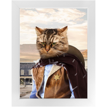 Load image into Gallery viewer, High Loon - Cowboys, Sheriff & Wild West Inspired Custom Pet Portrait Framed Satin Paper Print