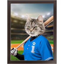 Load image into Gallery viewer, Hard Hitter - Baseball Player & Sports Inspired Custom Pet Portrait Framed Satin Paper Print