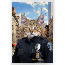 Load image into Gallery viewer, COP TO IT - Police Uniform Inspired Custom Pet Portrait Framed Satin Paper Print