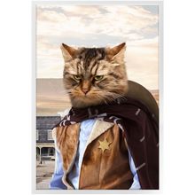 Load image into Gallery viewer, High Loon - Cowboys, Sheriff & Wild West Inspired Custom Pet Portrait Framed Satin Paper Print