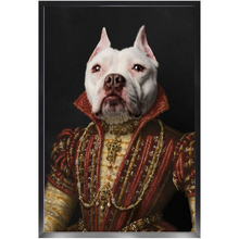 Load image into Gallery viewer, LADY IN RED - Renaissance Inspired Custom Pet Portrait Framed Satin Paper Print
