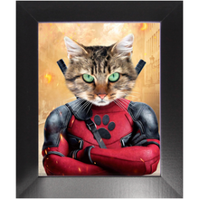 Load image into Gallery viewer, Dead Cool - Dead Pool Superhero Inspired Custom Pet Portrait Framed Satin Paper Print