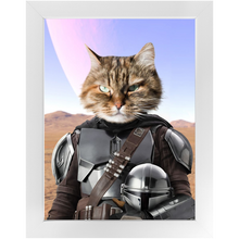 Load image into Gallery viewer, Wanderlorian - Mandalorian & Star Wars Inspired Custom Pet Portrait Framed Satin Paper Print