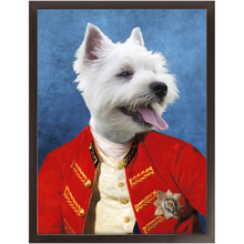 Load image into Gallery viewer, Commander In Mischief - Renaissance Inspired Custom Pet Portrait Framed Satin Paper Print