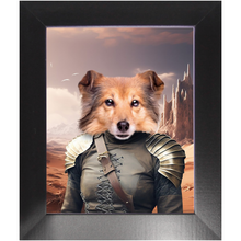 Load image into Gallery viewer, DESSERT CROSSING 1 - Game of Thrones & House Of Dragons Inspired Custom Pet Portrait Framed Satin Paper Print