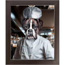 Load image into Gallery viewer, MAKING A MEAL OF IT - Chef & Cook Inspired Custom Pet Portrait Framed Satin Paper Print
