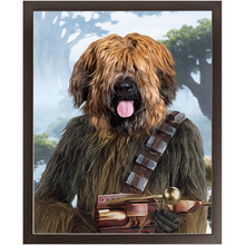 Load image into Gallery viewer, Woofie - Chewbacca & Star Wars Inspired Custom Pet Portrait Framed Satin Paper Print