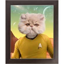 Load image into Gallery viewer, CAPTAIN QUIRK - Star Trek Inspired Custom Pet Portrait Framed Satin Paper Print