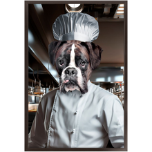 Load image into Gallery viewer, MAKING A MEAL OF IT - Chef & Cook Inspired Custom Pet Portrait Framed Satin Paper Print