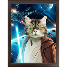 Load image into Gallery viewer, OBI HAVE IN SPACE - Jedi Obi Wan Kenobi & Star Wars Inspired Custom Pet Portrait Framed Satin Paper Print