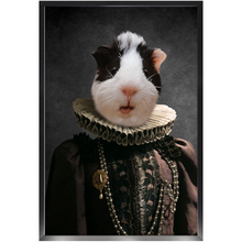Load image into Gallery viewer, Queen O'Pharts - Royalty & Renaissance Inspired Custom Pet Portrait Framed Satin Paper Print