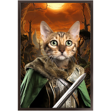 Load image into Gallery viewer, PORK SLAYER - Lord of the Rings Inspired Custom Pet Portrait Framed Satin Paper Print
