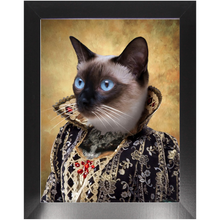 Load image into Gallery viewer, Countess Crows - Renaissance Inspired Custom Pet Portrait Framed Satin Paper Print