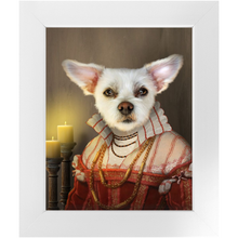 Load image into Gallery viewer, LADY LAVISH - Renaissance Inspired Custom Pet Portrait Framed Satin Paper Print