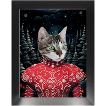 Load image into Gallery viewer, CHRISTMAS CRACKER 6 - Christmas Inspired Custom Pet Portrait Framed Satin Paper Print