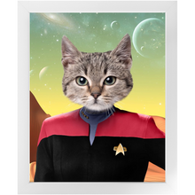 Load image into Gallery viewer, CAPTAIN RUNAWAY - Star Trek Inspired Custom Pet Portrait Framed Satin Paper Print
