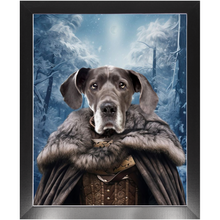 Load image into Gallery viewer, NIGHT'S BLOTCH 1 - Game of Thrones & House Of Dragons Inspired Custom Pet Portrait Framed Satin Paper Print