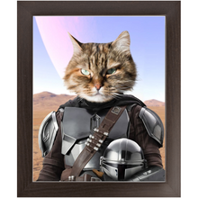 Load image into Gallery viewer, Wanderlorian - Mandalorian & Star Wars Inspired Custom Pet Portrait Framed Satin Paper Print