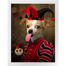 Load image into Gallery viewer, Jest Kidding - Jester, Clowns & Renaissance Inspired Custom Pet Portrait Framed Satin Paper Print