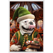 Load image into Gallery viewer, SANTA'S LITTLE HELPER 2 - Christmas Elf Inspired Custom Pet Portrait Framed Satin Paper Print