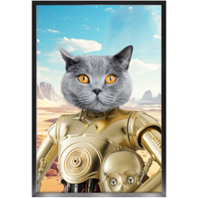 Load image into Gallery viewer, C.3.P.NO - C.3.P.O. & Star Wars Inspired Custom Pet Portrait Framed Satin Paper Print