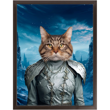 Load image into Gallery viewer, WHITE BALKER - Game of Thrones & House Of Dragons Inspired Custom Pet Portrait Framed Satin Paper Print