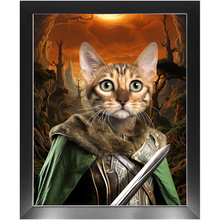 Load image into Gallery viewer, PORK SLAYER - Lord of the Rings Inspired Custom Pet Portrait Framed Satin Paper Print
