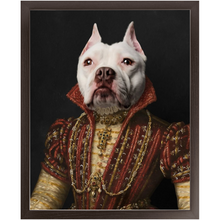 Load image into Gallery viewer, LADY IN RED - Renaissance Inspired Custom Pet Portrait Framed Satin Paper Print