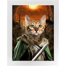 Load image into Gallery viewer, PORK SLAYER - Lord of the Rings Inspired Custom Pet Portrait Framed Satin Paper Print