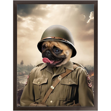 Load image into Gallery viewer, PRIVATE EARED - Military Inspired Custom Pet Portrait Framed Satin Paper Print