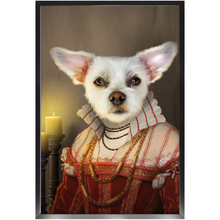 Load image into Gallery viewer, LADY LAVISH - Renaissance Inspired Custom Pet Portrait Framed Satin Paper Print