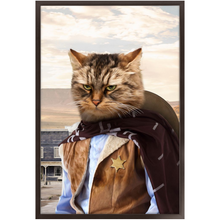 Load image into Gallery viewer, High Loon - Cowboys, Sheriff & Wild West Inspired Custom Pet Portrait Framed Satin Paper Print