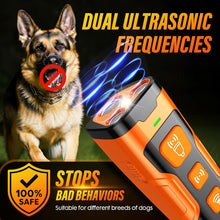 Load image into Gallery viewer, Dog Bark Deterrent Device, 3X Ultrasonic anti Barking, 6 Training Modes 23 FT Range Barks No More Indoors Outdoors Behavior Correct Safe & Humane Rechargeable Compact Bark Control for Dogs