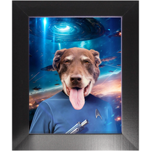 Load image into Gallery viewer, MISTER SPOOK IN SPACE - Star Trek Inspired Custom Pet Portrait Framed Satin Paper Print
