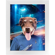 Load image into Gallery viewer, MISTER SPOOK IN SPACE - Star Trek Inspired Custom Pet Portrait Framed Satin Paper Print