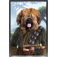 Load image into Gallery viewer, Woofie - Chewbacca & Star Wars Inspired Custom Pet Portrait Framed Satin Paper Print