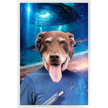 Load image into Gallery viewer, MISTER SPOOK IN SPACE - Star Trek Inspired Custom Pet Portrait Framed Satin Paper Print