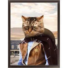Load image into Gallery viewer, High Loon - Cowboys, Sheriff & Wild West Inspired Custom Pet Portrait Framed Satin Paper Print