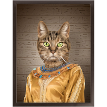 Load image into Gallery viewer, Cleopatme - Cleopatra of Egypt Inspired Custom Pet Portrait Framed Satin Paper Print