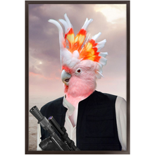 Load image into Gallery viewer, Ham Sosage - Hans Solo & Star Wars Inspired Custom Pet Portrait Framed Satin Paper Print