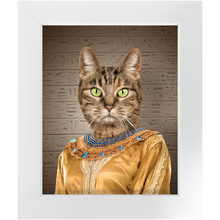 Load image into Gallery viewer, Cleopatme - Cleopatra of Egypt Inspired Custom Pet Portrait Framed Satin Paper Print