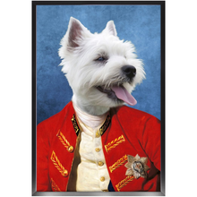Load image into Gallery viewer, Commander In Mischief - Renaissance Inspired Custom Pet Portrait Framed Satin Paper Print