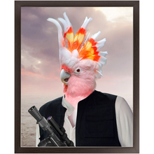 Load image into Gallery viewer, Ham Sosage - Hans Solo & Star Wars Inspired Custom Pet Portrait Framed Satin Paper Print