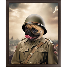 Load image into Gallery viewer, PRIVATE EARED - Military Inspired Custom Pet Portrait Framed Satin Paper Print
